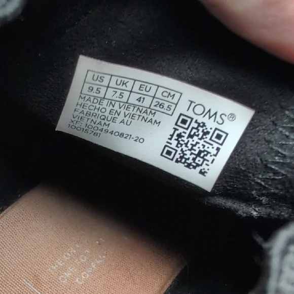 Toms Black Leather Ankle Boots - Picture 6 of 9